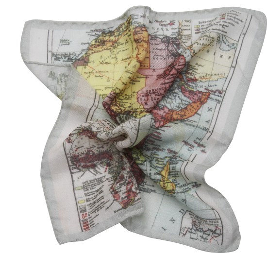 Suit Supply Map Pocket Square